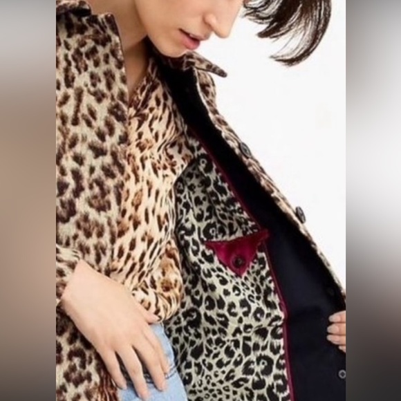 Relaxed topcoat in leopard jacquard from J.Crew - Picture 2 of 3